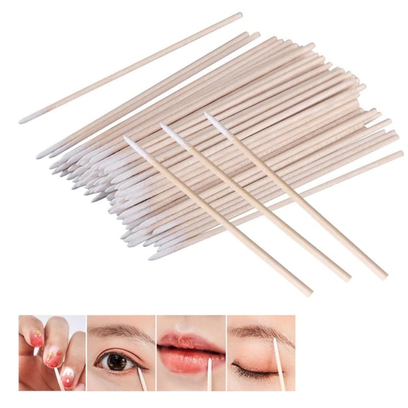 Σετ 100 Ξύλινα Βαμβακερά Sticks Microbrushes