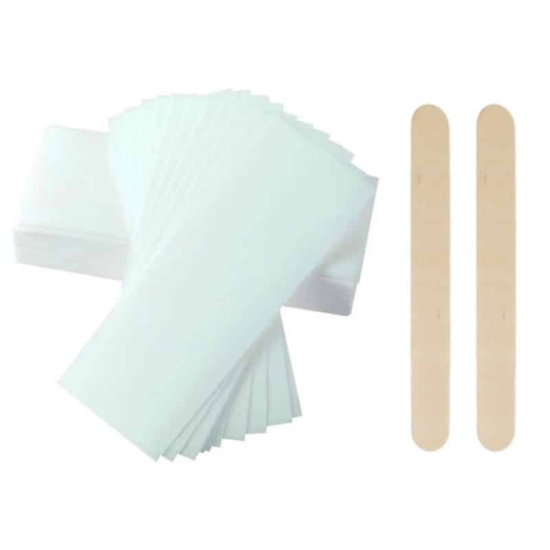 Σετ 100 Eco Ταινίες Αποτρίχωσης Non Woven Ultra Soft & 2 Ξύλινες Σπάτουλες
