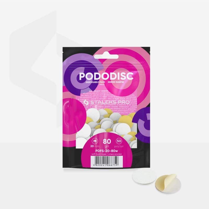 Staleks Αυτοκόλλητοι Ανταλλακτικοί Δίσκοι 20 mm Soft Base Pododisc 80 grit 50 τμχ PDFS-20-80W