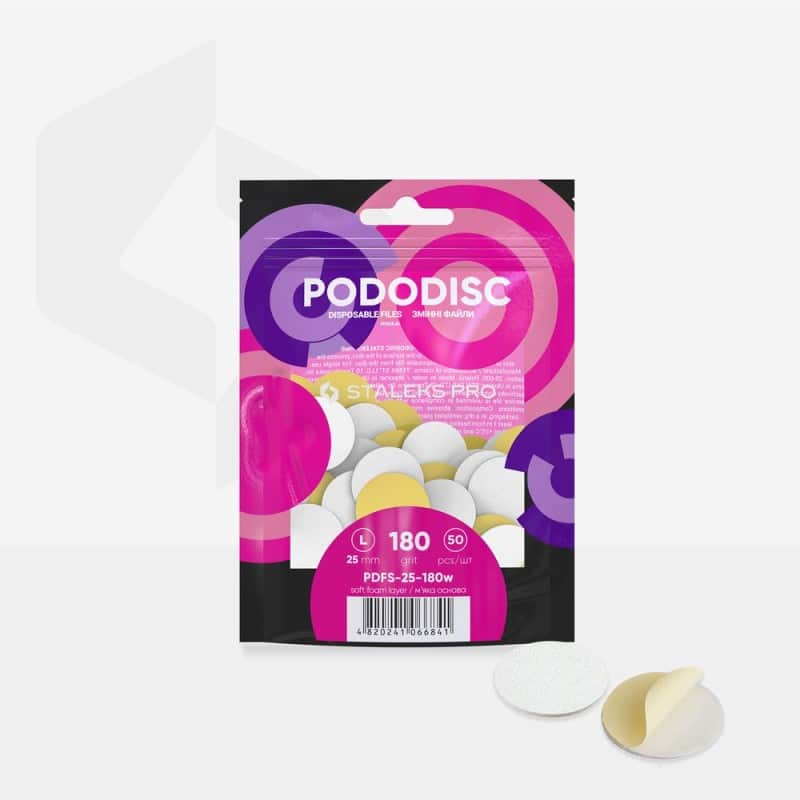 Staleks Αυτοκόλλητοι Ανταλλακτικοί Δίσκοι 25 mm Soft Base Pododisc 180 grit 50 τμχ PDFS-25-180W