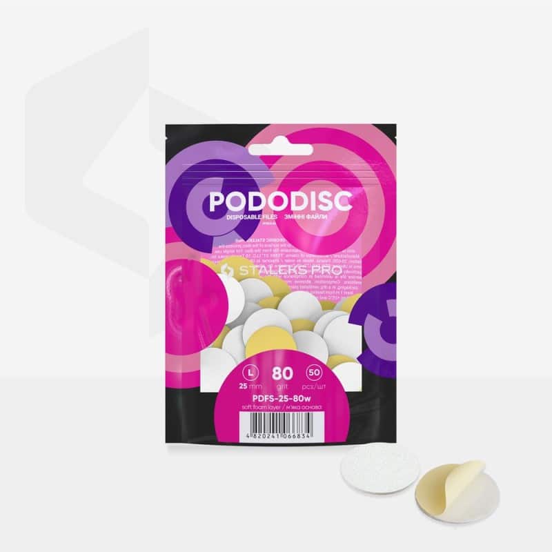 Staleks Αυτοκόλλητοι Ανταλλακτικοί Δίσκοι 25 mm Soft Base Pododisc 80 grit 50 τμχ PDFS-25-80W