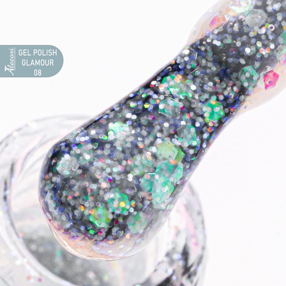 GEL POLISH GLAMOUR 08 (№731_GLITTER) 15ml.