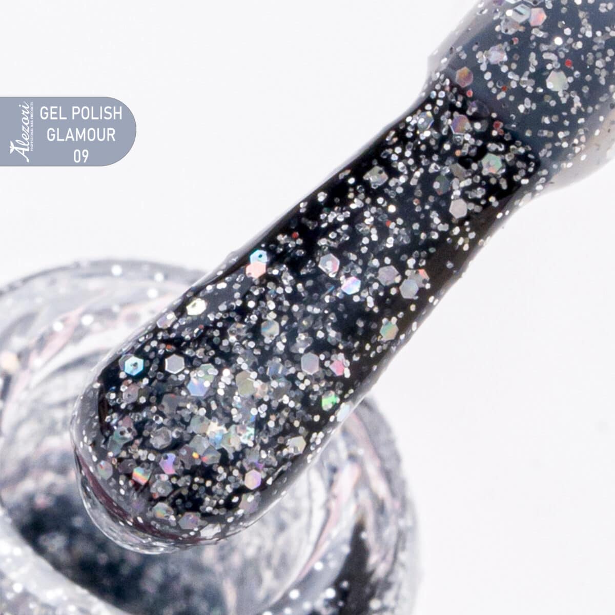 GEL POLISH GLAMOUR 09 (№730_GLITTER) 15ml.