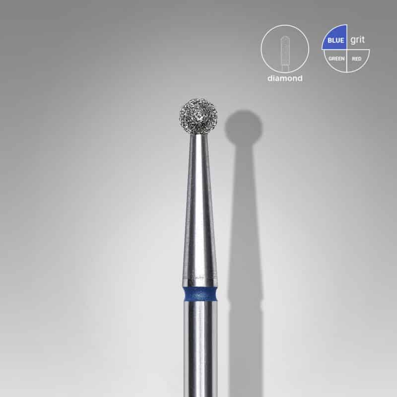 DIAMOND NAIL DRILL BIT , BALL, BLUE, 2.5MM